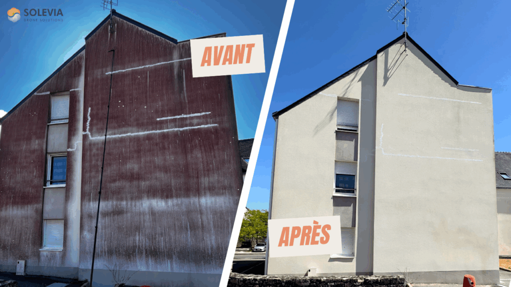 avant/après nettoyage de façade