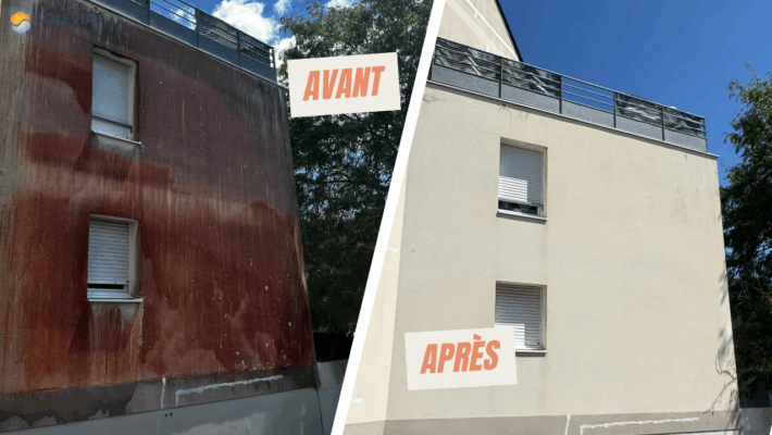 avant/après nettoyage de façade