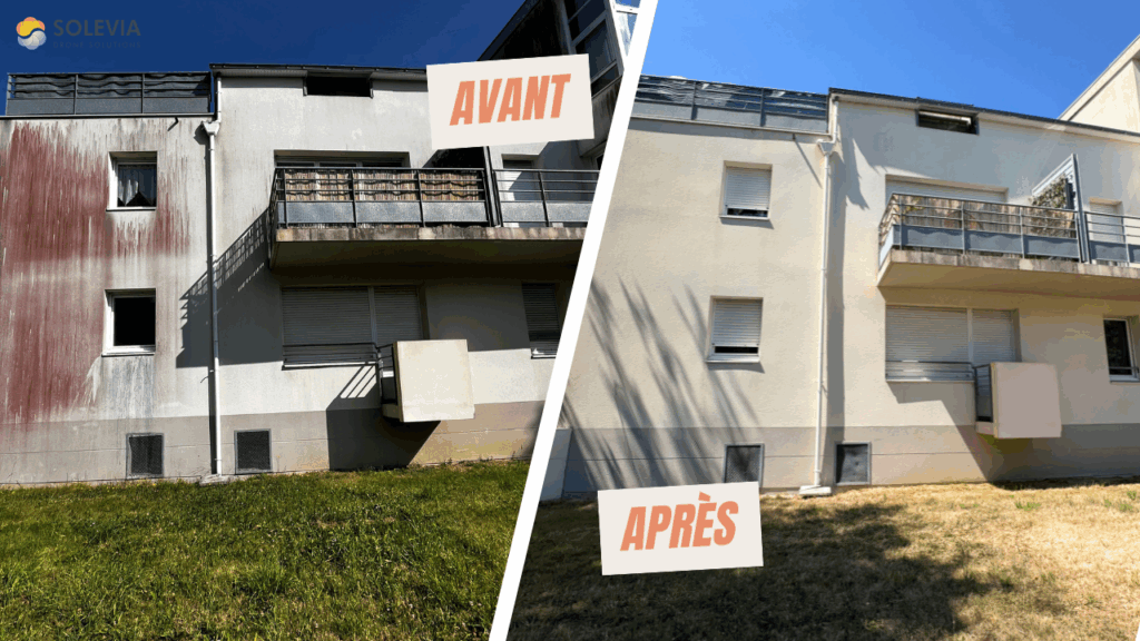 avant/après nettoyage de façade