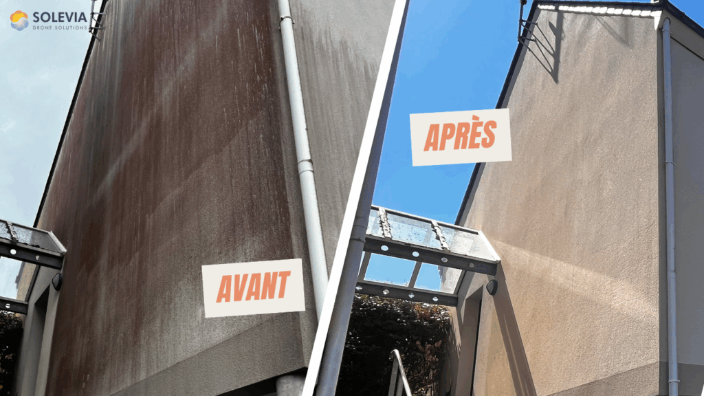 avant/après nettoyage de façade